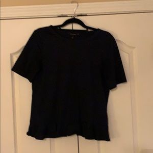 Banana Republic navy ruffle trim t-shirt